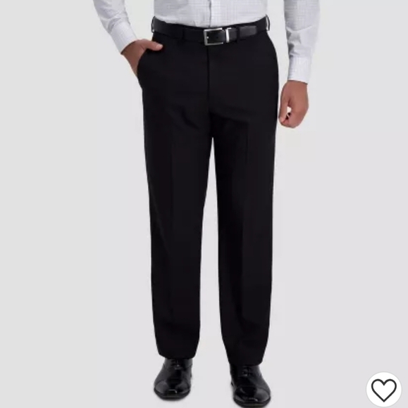Haggar H26 Men's Premium Stretch Classic Fit Dress Pants Black 42x32 - Picture 1 of 8